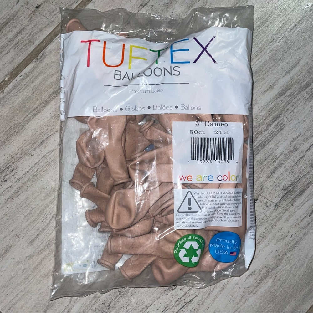Tuftex (50 Count) 5 Inch Cameo Balloons